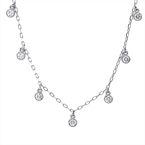 Collier 14 kt WG, mit ZÖ 40 cm + 43 cm