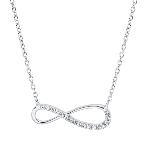 Collier 18 kt WG Infinity, mit ZÖ 40 cm + 42,5 cm