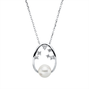 Collier  18kt Weißgold mit ZÖ 40 cm mit 0,13ct Diamanten