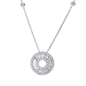 Collier 18 kt WG Kreis, mit ZÖ 40 cm + 43 cm