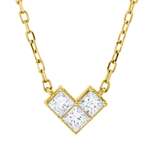 Collier 18 kt GG Herz, ZÖ 40,6+43 cm