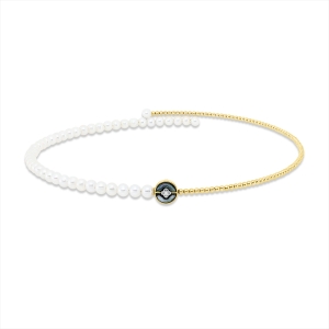 Collier 18 kt GG, Fassung rhodiniert