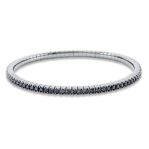 Armband 4er-Krappe 18 kt WG, Flex-Band, variabel, schw. rho