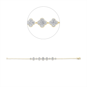 Armband 14 kt GG, Fassung rhodiniert