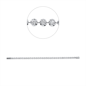 Tennisarmband  14kt Weißgold mit 3,59ct Diamanten