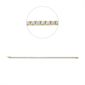 Tennisarmband 4er-Krappe 18kt Gelbgold Premium Edition mit 4,32ct Diamanten