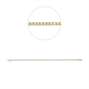 Tennisarmband 4er-Krappe 18kt Gelbgold Premium Edition mit 0,93ct Diamanten