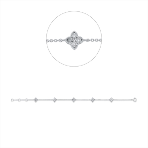 Armband 18 kt WG, mit ZÖ 15,5 cm + 16,5 cm