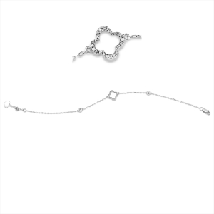 Armband 14 kt WG, mit ZÖ 17,8 cm