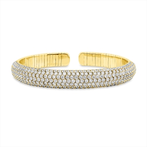 Pavé Armreif  18kt Gelbgold mit 9,05ct Diamanten