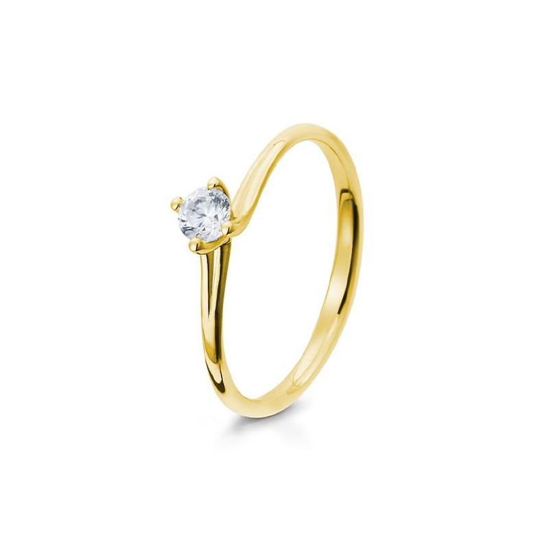 Bild von Verlobungsring 4er Krappe 0.20 ct. 750/- Gelbgold