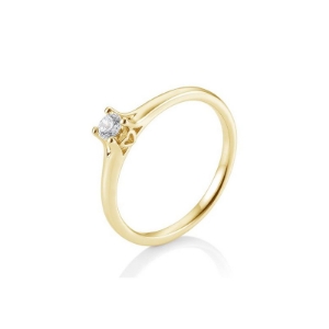 Bild von Verlobungsring Solitär 4 er Krappe 0.15 ct.  750/- Gold gelbGold