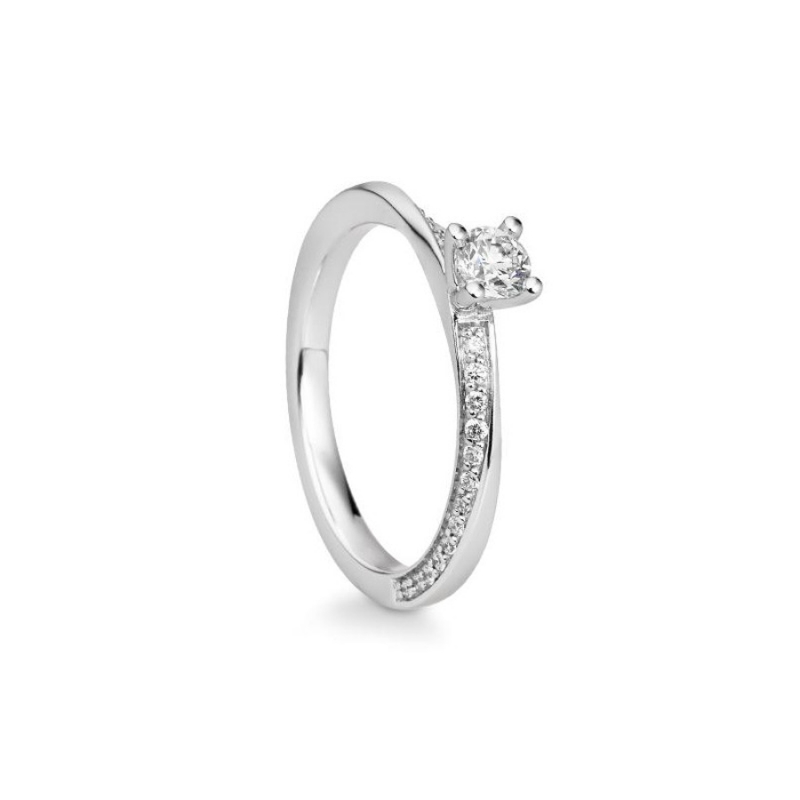 Bild von Diamant Verlobungsring 4er Krappe 0.343 ct.  585/- Weißgold