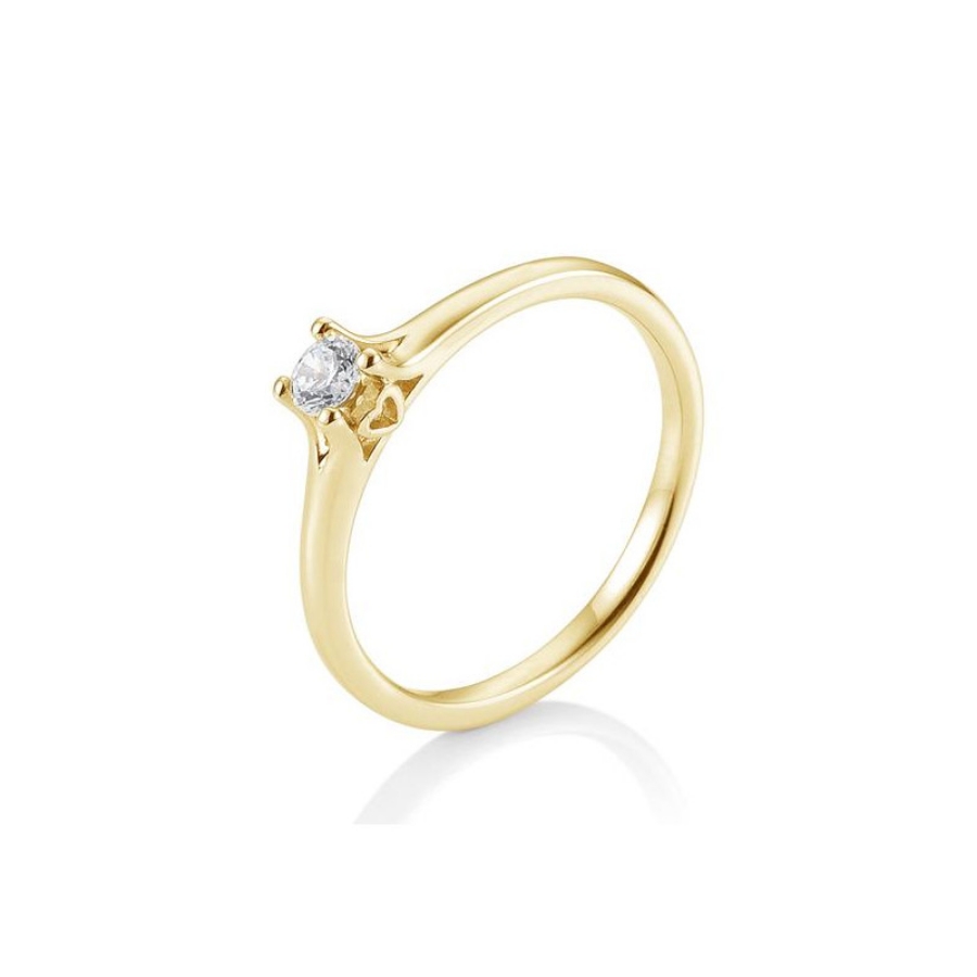 Bild von Verlobungsring Solitär 4 er Krappe 0.25 ct.  585/- Gelbgold