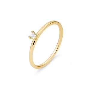 Bild von Verlobungsring Solitär Carree 4er Krappe 0,06 ct. 585/- Gold gelbGold