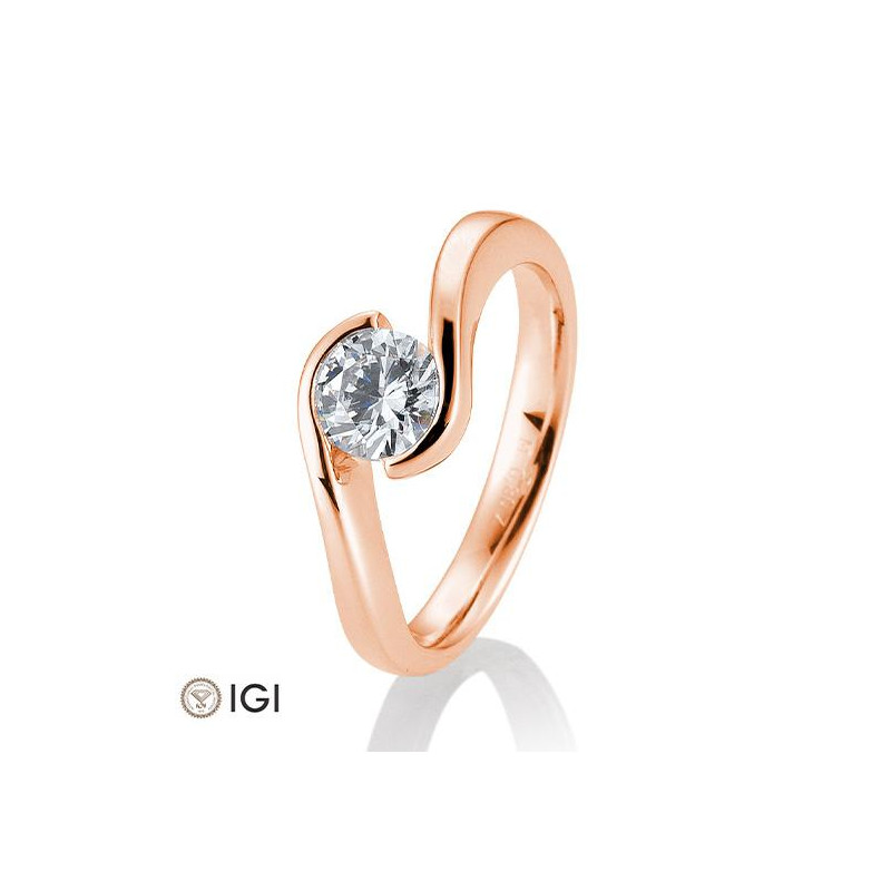 Bild von Verlobungsring Schwung 1.00 ct. 750/- Rotgold