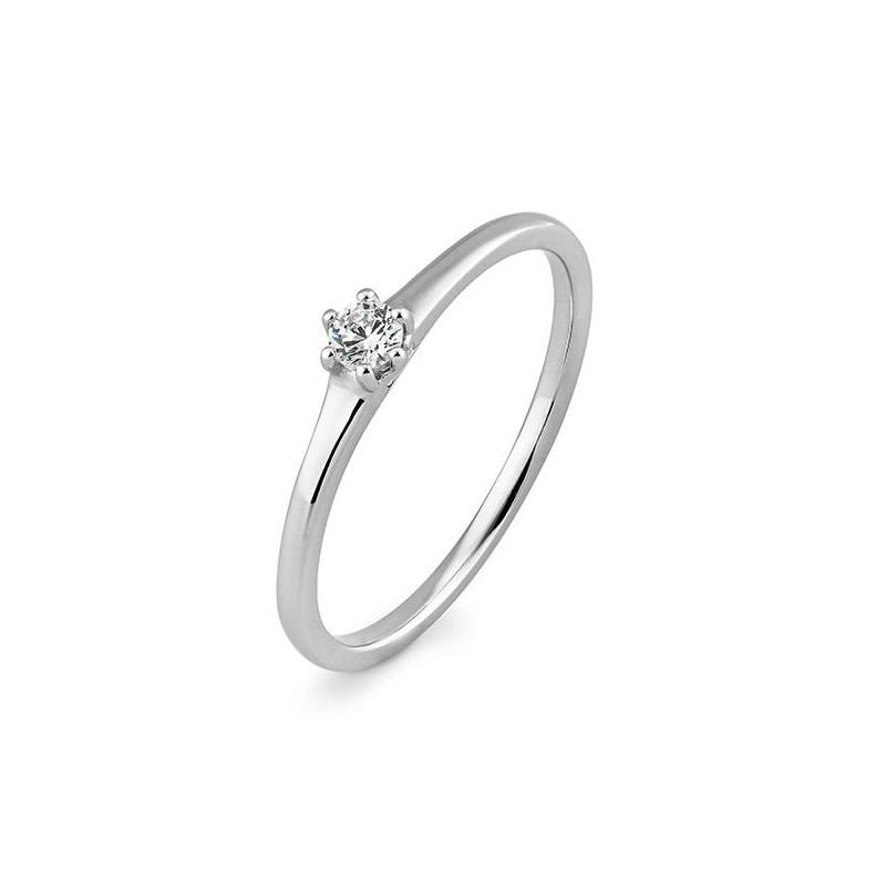 Bild von Verlobungsring Solitär 6 er Krappe 0.20 ct. 950/- Platin