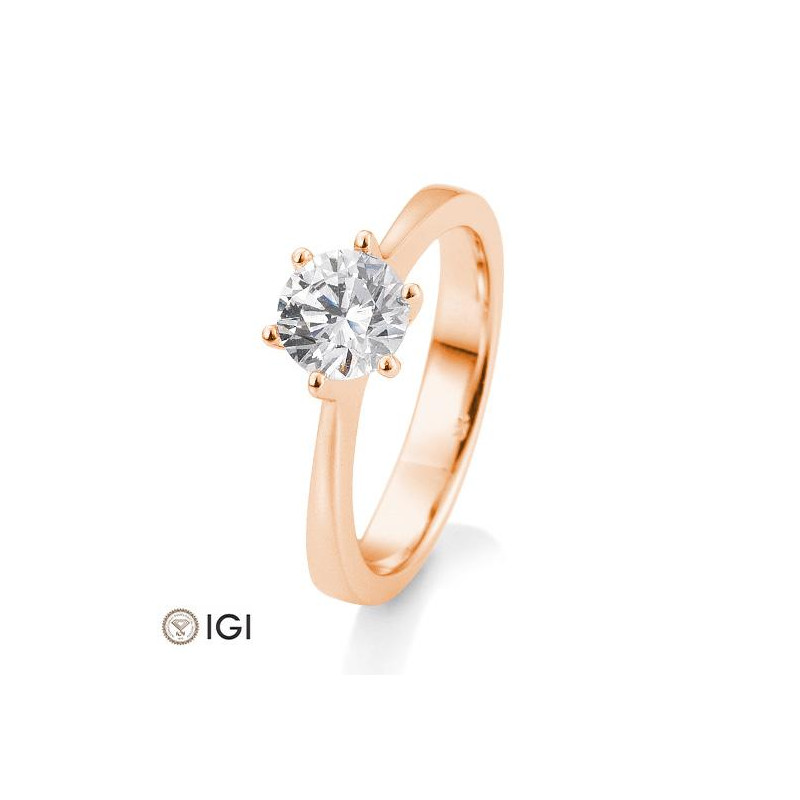 Bild von Verlobungsring Solitär 6 er Krappe 1.00 ct. 585/- Rotgold