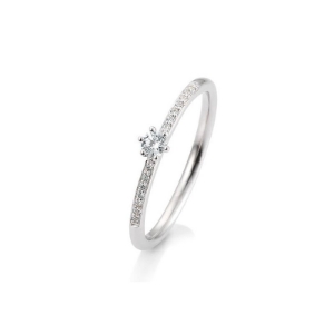 Bild von Verlobungsring Pavé 6er Krappe 0.23 ct. 585/- Weißgold