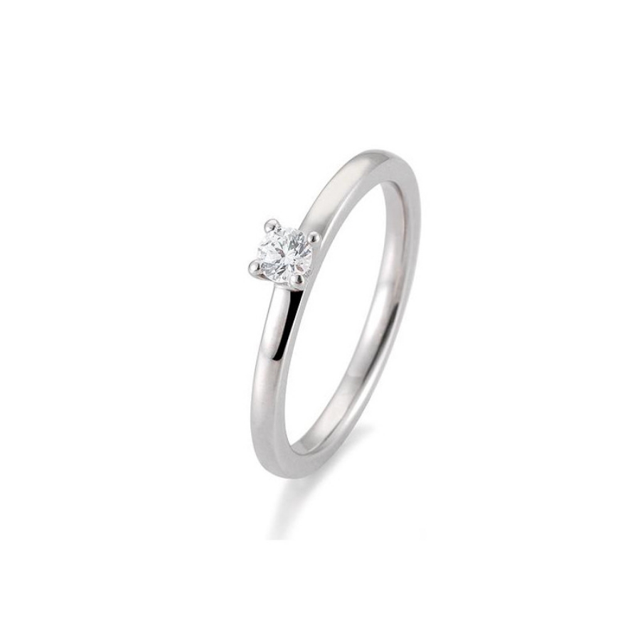 Bild von Verlobungsring Solitär 4 er Krappe 0.15 ct.  750/- Weißgold