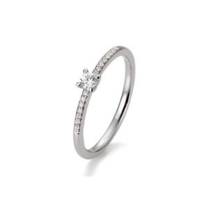 Bild von Verlobungsring Pavé 4er Krappe 0.35 ct.  950/- platin platin