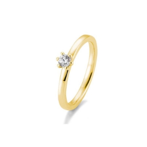 Bild von Verlobungsring Solitär 6 er Krappe 0.30 ct.  750/- Gold gelbGold