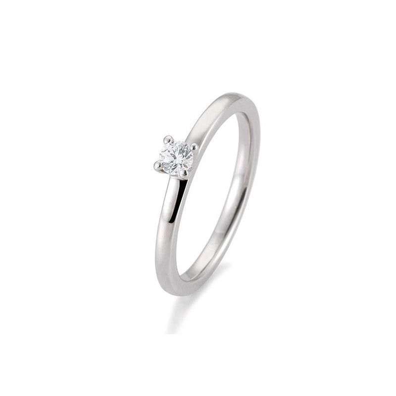 Bild von Verlobungsring Solitär 4 er Krappe 0.20 ct.  750/- Weißgold