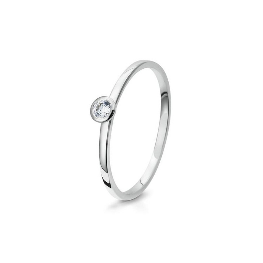 Bild von Verlobungsring 4er Krappe 0.10 ct. 585/- Weißgold