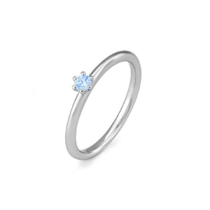 Bild von Verlobungsring Solitär 6 er Krappe 0.10 ct.  950/- platin platin
