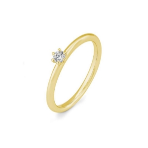 Bild von Verlobungsring Solitär 6 er Krappe 0.20 ct.  750/- Gold gelbGold