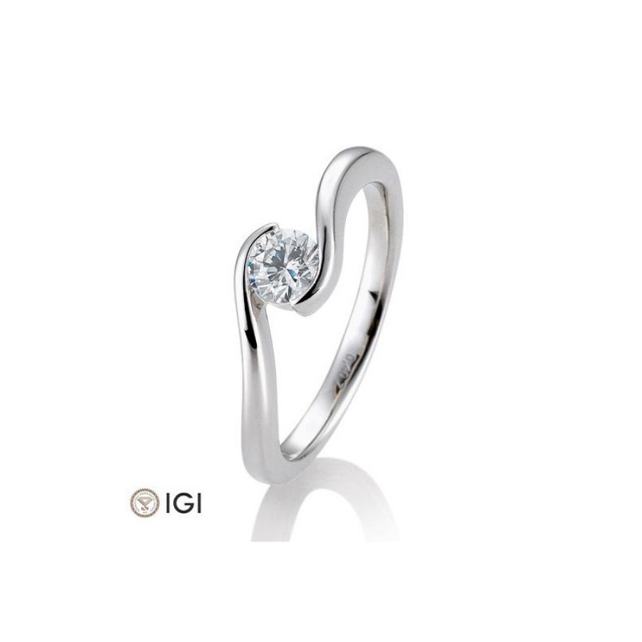 Bild von Verlobungsring Schwung 0.50 ct.  950/- Platin