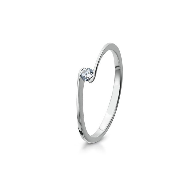 Bild von Verlobungsring 4er Krappe 0,10 ct. 750/- Weißgold