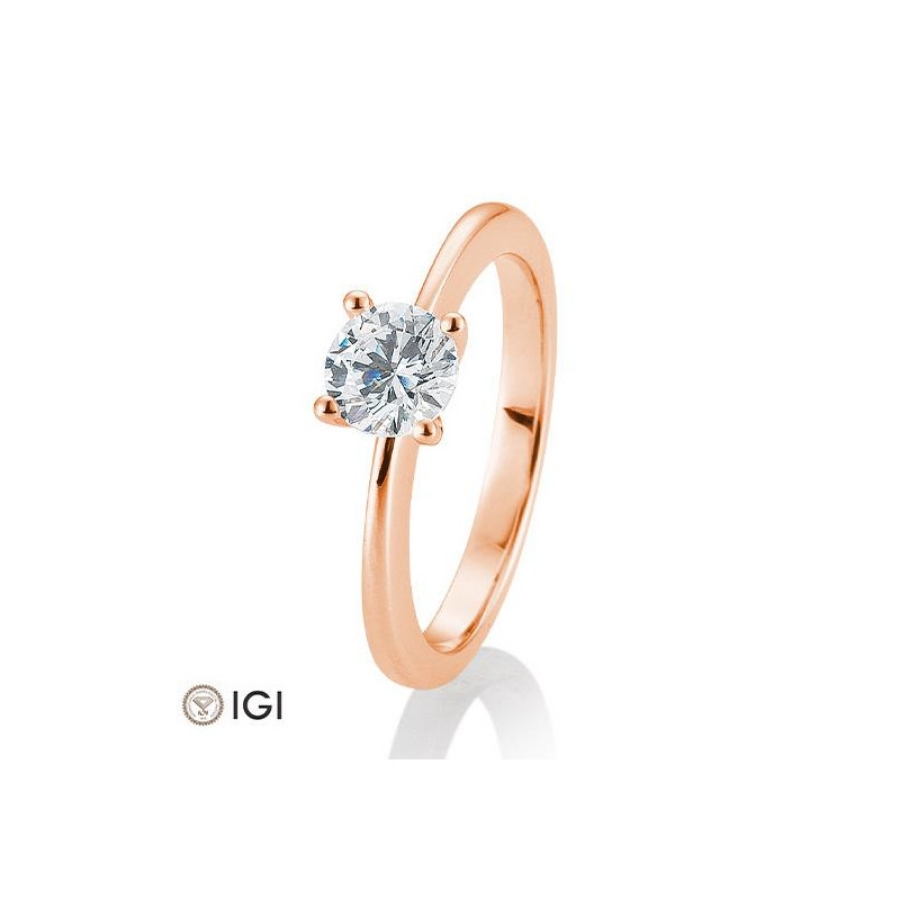 Bild von Verlobungsring Solitär 4 er Krappe  0.80 ct. 585/- Rotgold