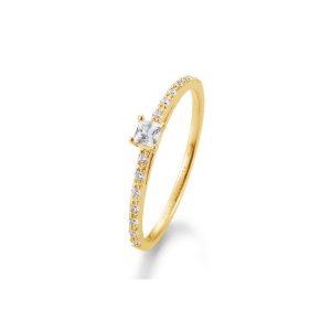 Bild von Verlobungsring Princess-Schliff 0.30 ct.  Gold gelbGold