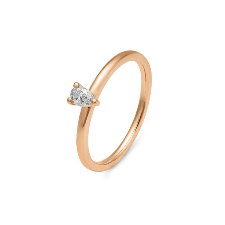 Bild von Verlobungsring Tropfen  0,17 ct. 585/- Rotgold