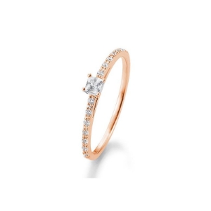 Bild von Verlobungsring Princess-Schliff 0.49 ct. 585/- Rotgold