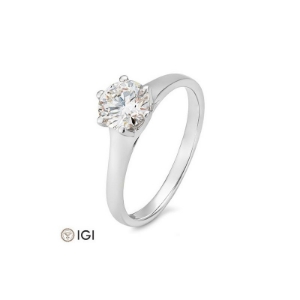 Bild von Verlobungsring Solitär 6 er Krappe 1.00 ct. 750/- Weißgold