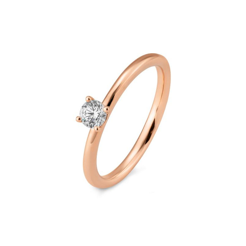 Bild von Verlobungsring Solitär 4 er Krappe 0.25 ct. 585/- Rotgold