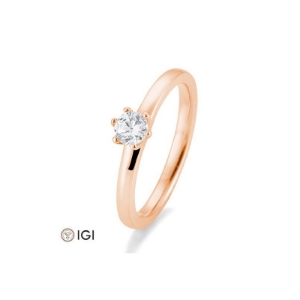 Bild von Verlobungsring Solitär 6 er Krappe 0.50 ct. 750/- Rotgold