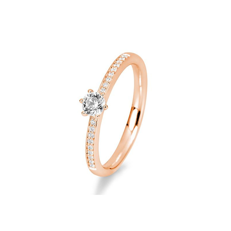 Bild von Verlobungsring Pavé 6er Krappe 0.34 ct. 585/- Rotgold