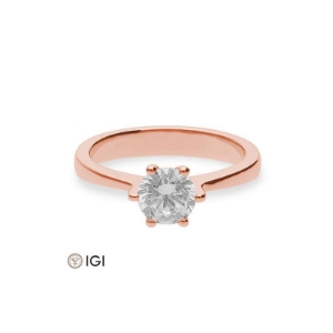 Bild von Verlobungsring Solitär 6 er Krappe 1.00 ct.  750/- Rotgold