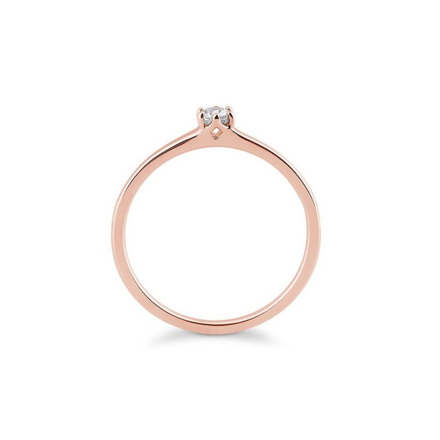 Bild von Verlobungsring Solitär 6 er Krappe 0.10 ct.  750/- Rotgold