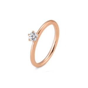 Bild von Verlobungsring Solitär 6 er Krappe 0.25 ct. 585/- Rotgold