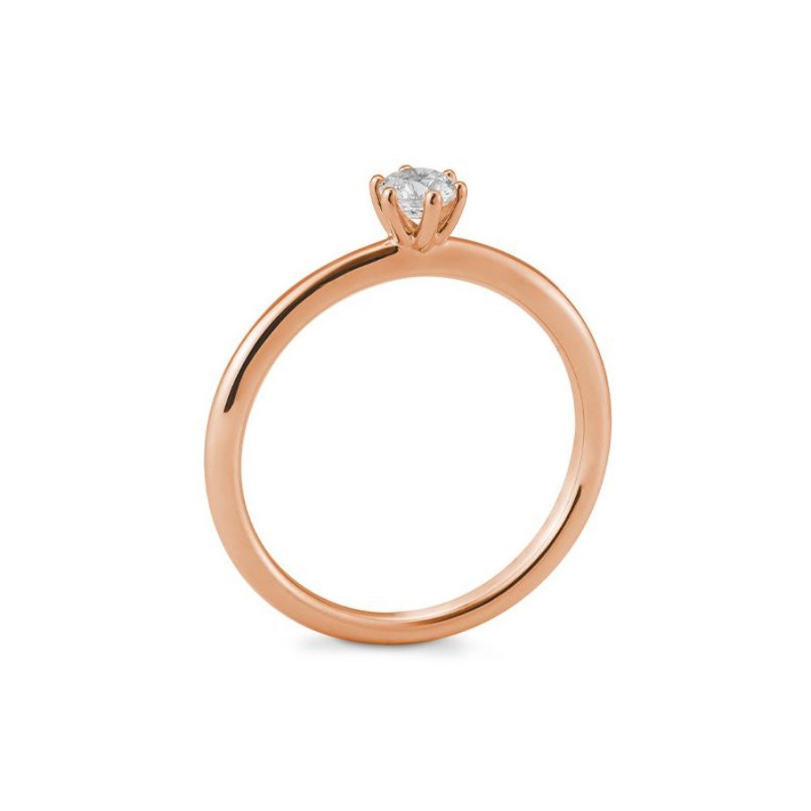 Bild von Verlobungsring Solitär 6 er Krappe 0.25 ct. 585/- Rotgold