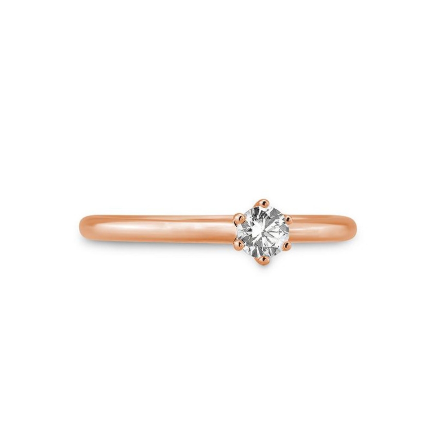 Bild von Verlobungsring Solitär 6 er Krappe 0.25 ct. 585/- Rotgold