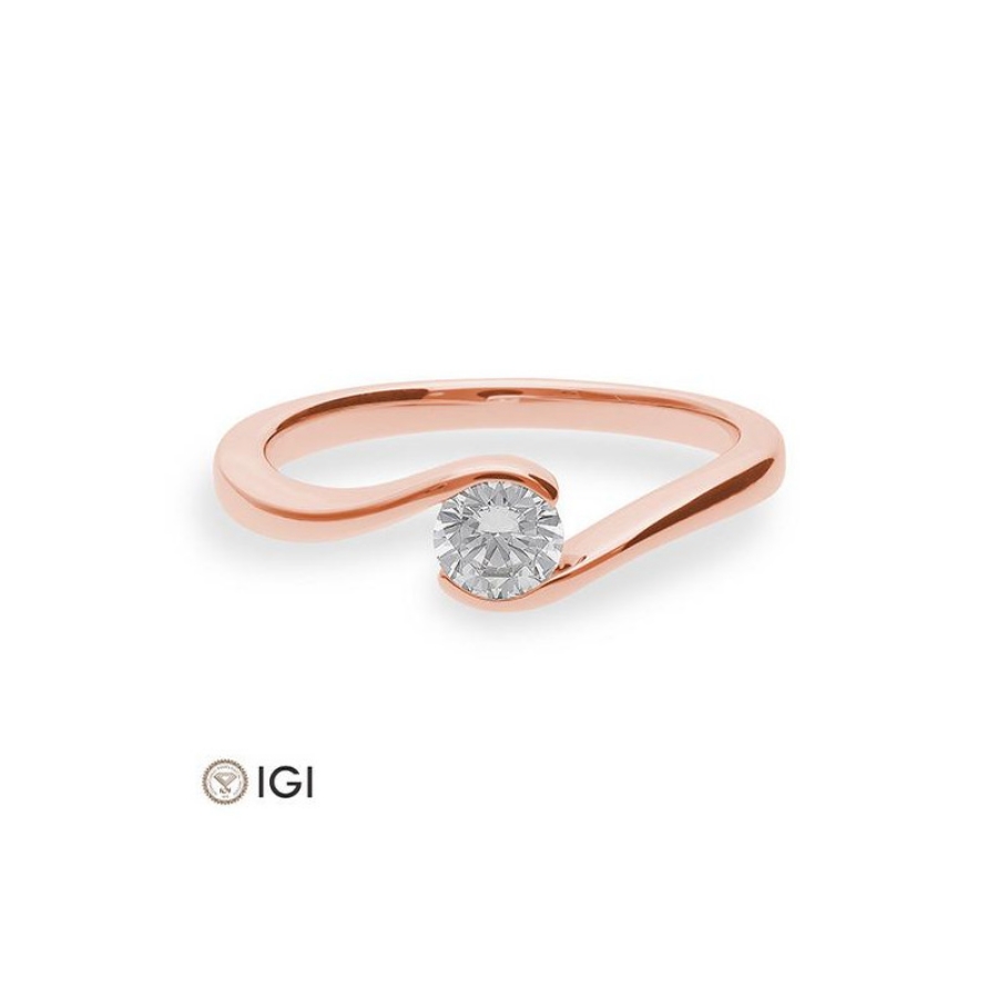 Bild von Verlobungsring Schwung 0.40 ct. 585/- Rotgold