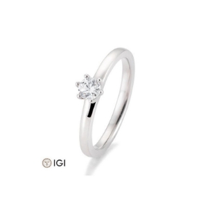 Bild von Verlobungsring Solitär 6 er Krappe 0.30 ct. 585/- Weißgold