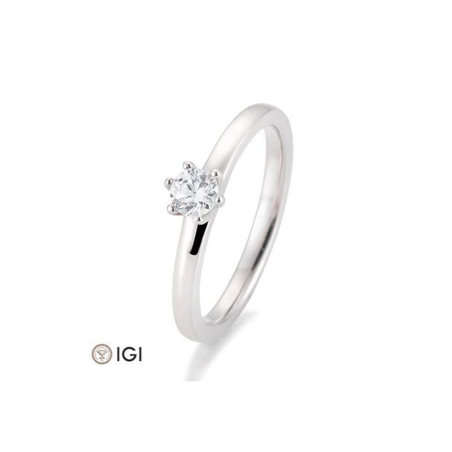 Bild von Verlobungsring Solitär 6 er Krappe 0.30 ct. 585/- Weißgold