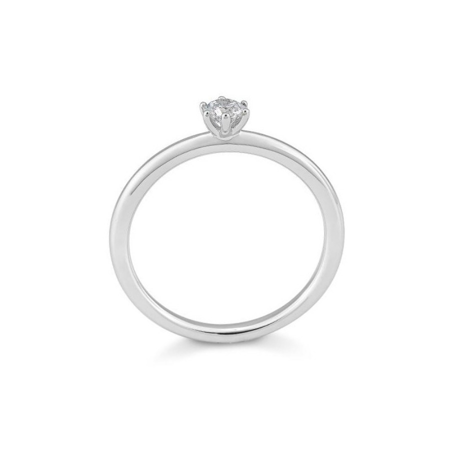 Bild von Verlobungsring Solitär 6 er Krappe 0.20 ct.  750/- Weißgold