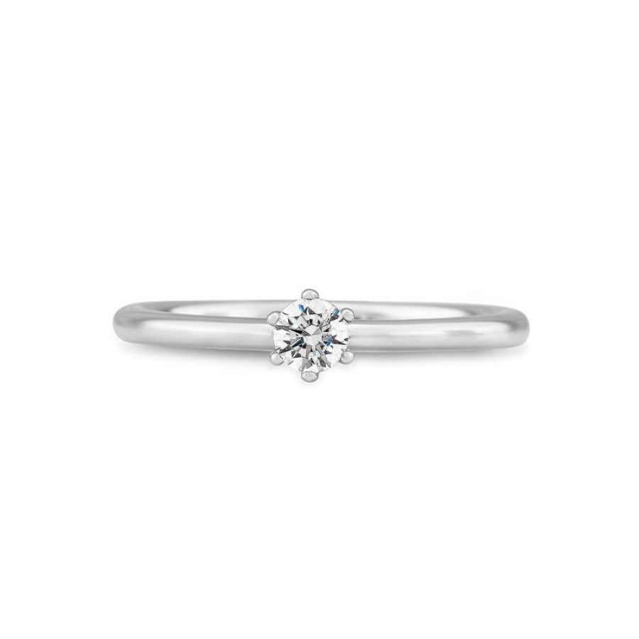 Bild von Verlobungsring Solitär 6 er Krappe 0.20 ct.  750/- Weißgold